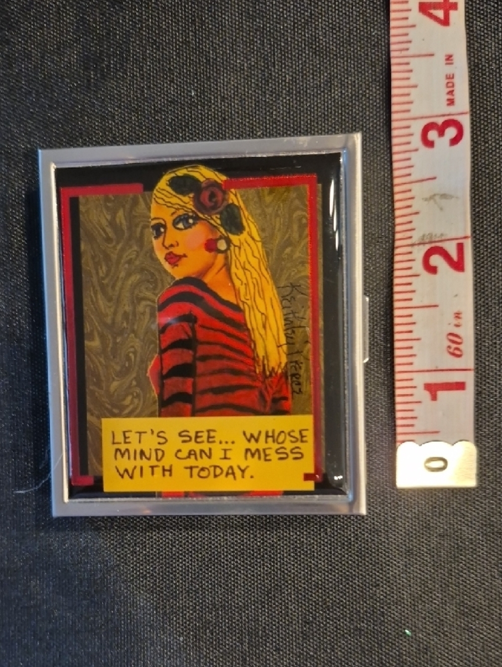 Bad Girl Art Collection Silver Pill Box From Lucky Street Pop Art - Picture 5 of 6